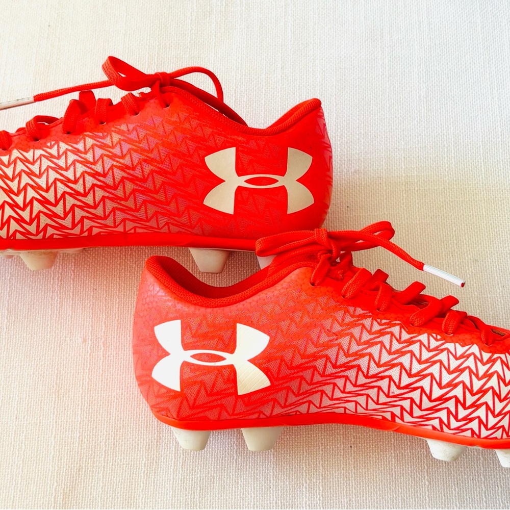 Under Armour Kids Red and White Sneakers, Great Condition, Almost New
